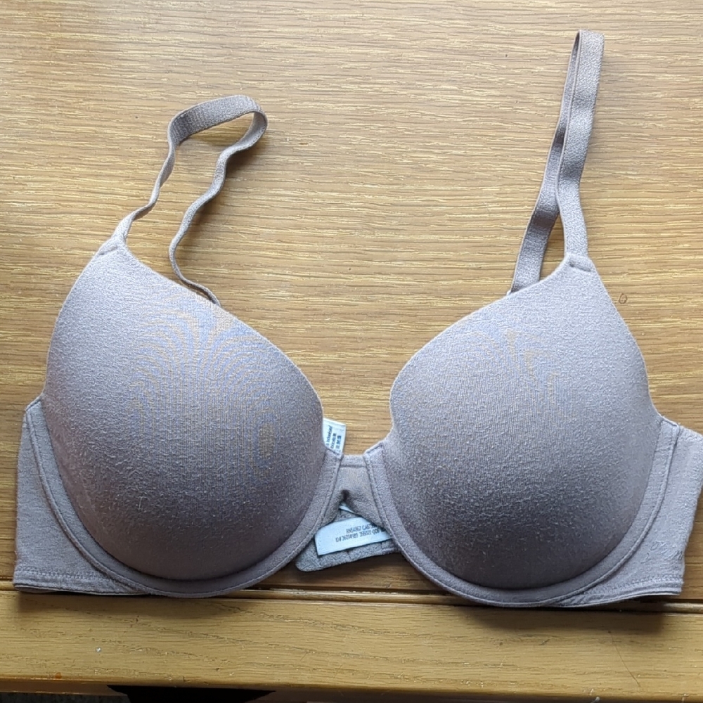 PINK Victoria's Secret Wear Everywhere T-Shirt Lightly Lined Taupe Bra